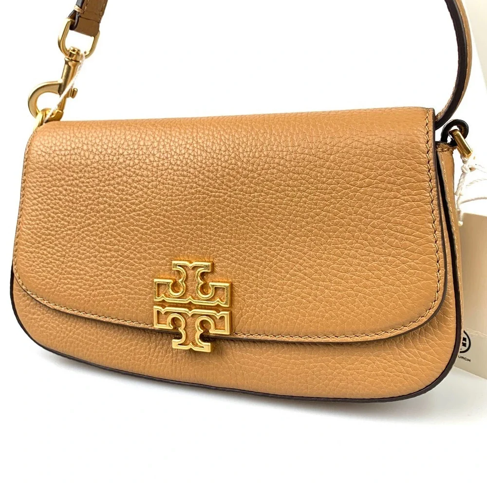 NWT Tory Burch Britten Convertible Crossbody Tiramisu - Picture 3 of 14